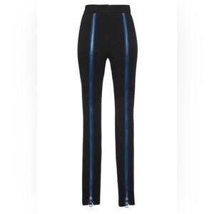 EMILIO PUCCI Black Pants with Blue Stripes and Zipper Detail